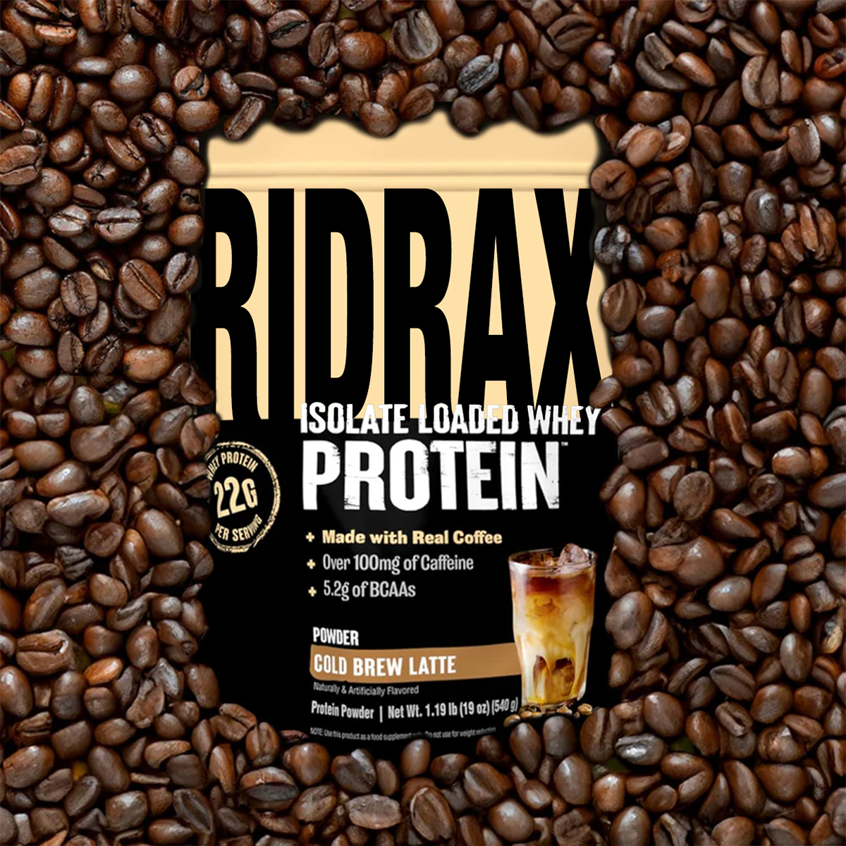 Ridrax Isolate Loaded Whey Cold Brew Latte Protein